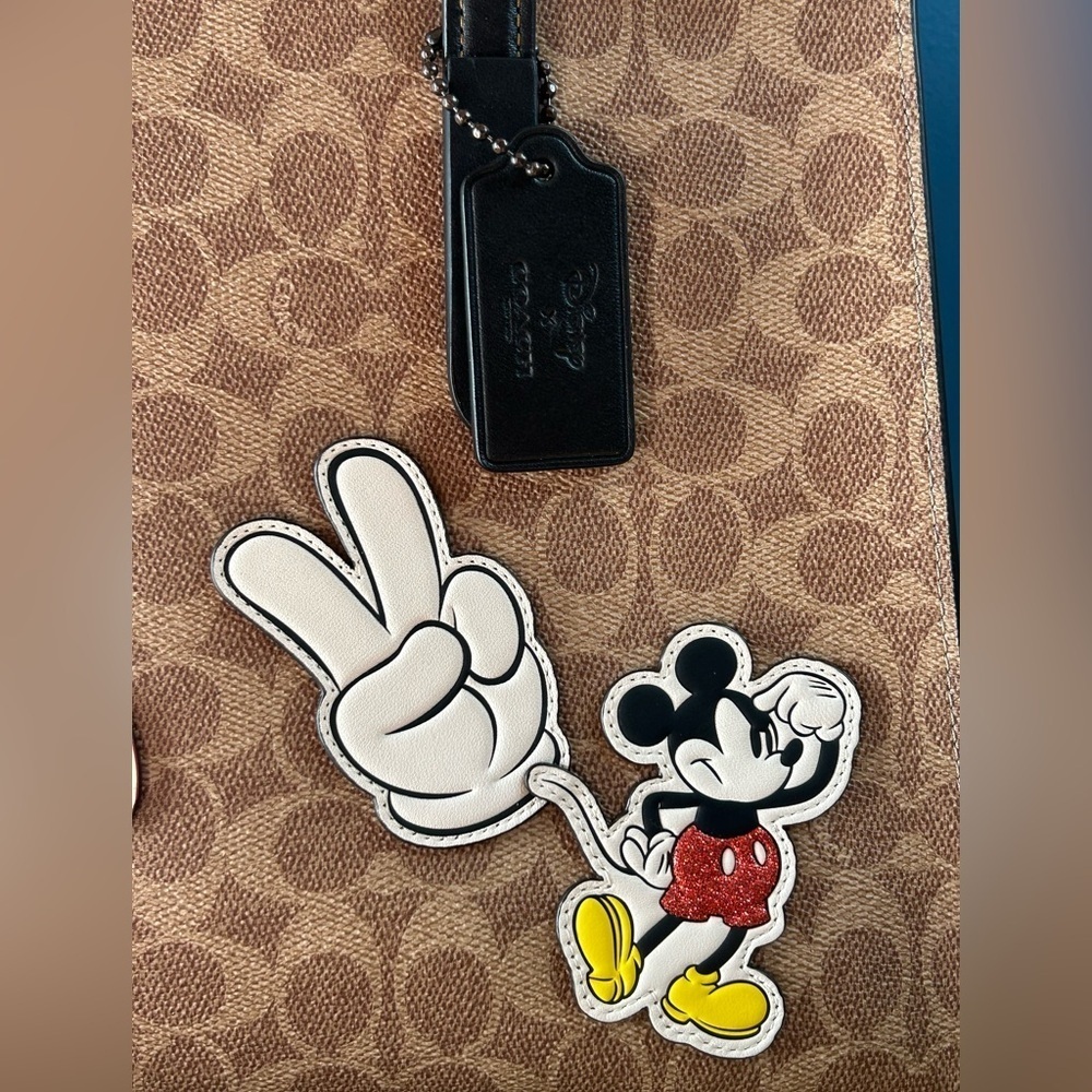 Disney x Coach Charlie Carryall Mickey Mouse Patches and Mickey Charm 69193 NWOT - Picture 6 of 17